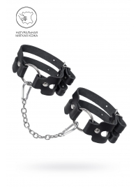 Черные кожаные оковы из двух ремешков - Pecado - купить с доставкой во Владикавказе