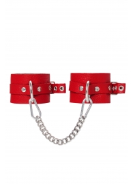 Красные мягкие кожаные оковы с люверсами - Pecado - купить с доставкой во Владикавказе