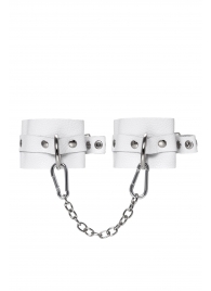 Белые мягкие кожаные оковы с люверсами - Pecado - купить с доставкой во Владикавказе