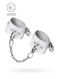 Белые мягкие кожаные оковы с люверсами - Pecado - купить с доставкой во Владикавказе