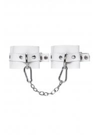 Белые мягкие кожаные наручники с люверсами - Pecado - купить с доставкой во Владикавказе