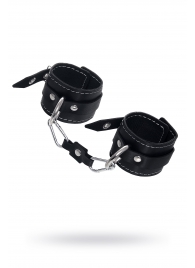 Черные двухслойные наручники с белой строчкой - Pecado - купить с доставкой во Владикавказе