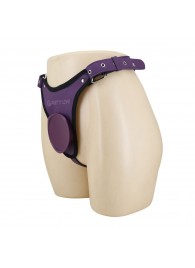 Фиолетовые трусики харнесс с платформой Caludio III - Baile - купить с доставкой во Владикавказе