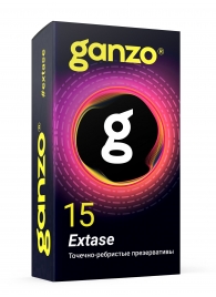 Презервативы анатомической формы с точечной и ребристой структурой Ganzo Extase - 15 шт. - Ganzo - купить с доставкой во Владикавказе