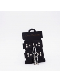 Черные кожаные наручники с регулируемыми ремешками - Crazy Handmade - купить с доставкой во Владикавказе