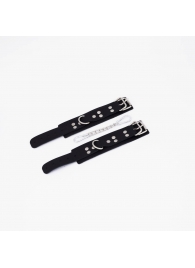 Черные кожаные наручники с регулируемыми ремешками - Crazy Handmade - купить с доставкой во Владикавказе