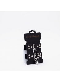 Черные кожаные оковы с регулируемыми ремешками - Crazy Handmade - купить с доставкой во Владикавказе