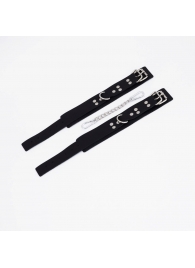 Черные кожаные оковы с регулируемыми ремешками - Crazy Handmade - купить с доставкой во Владикавказе