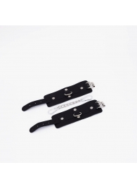 Черные кожаные наручники с хромированной фурнитурой - Crazy Handmade - купить с доставкой во Владикавказе