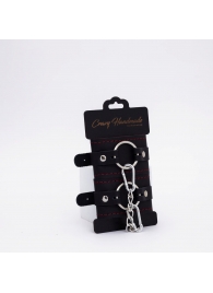 Черно-красные кожаные наручники - Crazy Handmade - купить с доставкой во Владикавказе