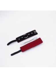 Черно-красные кожаные наручники - Crazy Handmade - купить с доставкой во Владикавказе