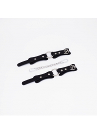 Черные кожаные наручники с кольцом - Crazy Handmade - купить с доставкой во Владикавказе