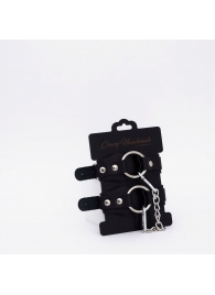 Черные кожаные оковы с кольцом - Crazy Handmade - купить с доставкой во Владикавказе