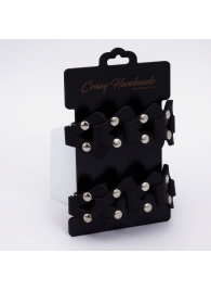 Черные кожаные наручники из звеньев - Crazy Handmade - купить с доставкой во Владикавказе