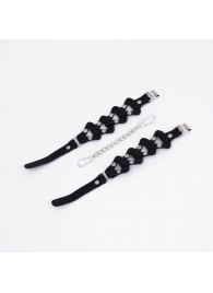 Черные кожаные оковы из звеньев - Crazy Handmade - купить с доставкой во Владикавказе