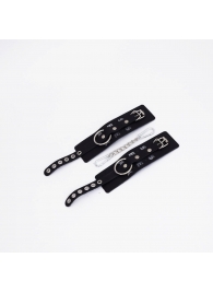 Черные кожаные наручники Sex - Crazy Handmade - купить с доставкой во Владикавказе