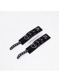 Черные кожаные наручники Sex - Crazy Handmade - купить с доставкой во Владикавказе