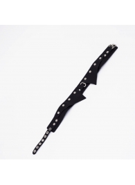 Черный однослойный кожаный ошейник с имитацией воротничка - Crazy Handmade - купить с доставкой во Владикавказе