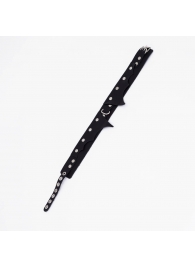 Черный однослойный кожаный ошейник с имитацией фигурного воротничка - Crazy Handmade - купить с доставкой во Владикавказе