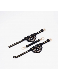 Черные оковы с золотистой фурнитурой - Crazy Handmade - купить с доставкой во Владикавказе