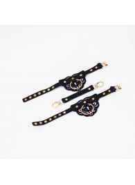 Черные оковы с золотистой фурнитурой - Crazy Handmade - купить с доставкой во Владикавказе