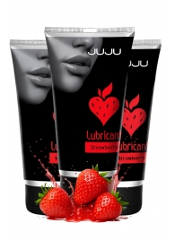 Набор из 3 съедобных лубрикантов JUJU со вкусом клубники - JuJu - купить с доставкой во Владикавказе