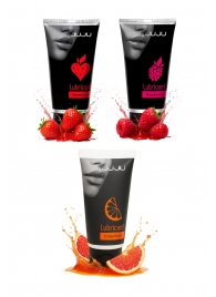 Набор из 3 съедобных лубрикантов JUJU (клубника, малина, грейпфрут) - JuJu - купить с доставкой во Владикавказе