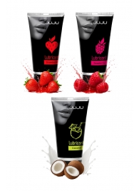 Набор из 3 съедобных лубрикантов JUJU (клубника, малина, кокос) - JuJu - купить с доставкой во Владикавказе