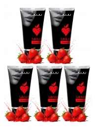 Набор из 5 съедобных лубрикантов JUJU со вкусом клубники - JuJu - купить с доставкой во Владикавказе
