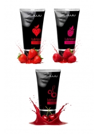 Набор из 3 съедобных лубрикантов JUJU (клубника, малина, вишня) - JuJu - купить с доставкой во Владикавказе