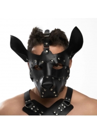Черная кожаная маска «Собака» - Crazy Handmade - купить с доставкой во Владикавказе