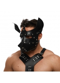 Черная кожаная маска «Собака» - Crazy Handmade - купить с доставкой во Владикавказе