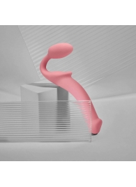 Розовый безремневой страпон Strap-on-me Semi-Realistic Bendable Strap-On size S - Strap-on-me - купить с доставкой во Владикавказе