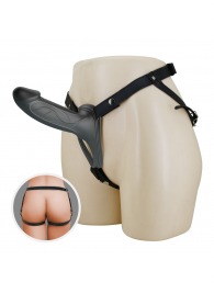 Черный полый мужской страпон London - 16,8 см. - Baile - купить с доставкой во Владикавказе