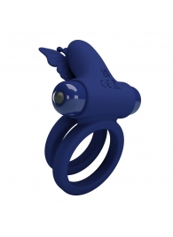 Синее эрекционное кольцо с вибростимуляцией клитора - Baile - во Владикавказе купить с доставкой