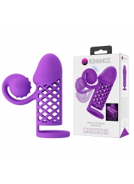Фиолетовая вибронасадка с клиторальным отростком Harden - Baile - во Владикавказе купить с доставкой