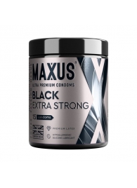 Черные утолщенные презервативы MAXUS Extra Strong с железным кейсом - 15 шт. - Maxus - купить с доставкой во Владикавказе