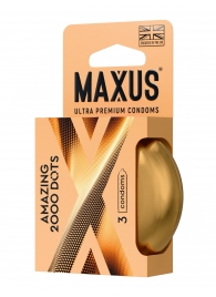 Точечные презервативы MAXUS 2000 Amazing Dots с железным кейсом - 3 шт. - Maxus - купить с доставкой во Владикавказе