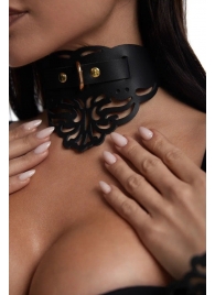 Фигурный чокер с узорами и золотистой фурнитурой - Crazy Handmade - купить с доставкой во Владикавказе