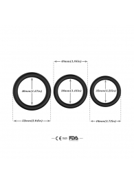 Набор из 3 черных эрекционных колец Stay Hard - Boys of Toys - во Владикавказе купить с доставкой