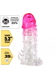 Прозрачно-розовая насадка на пенис Wilford - 13,5 см. - Baile - во Владикавказе купить с доставкой