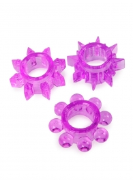Набор из 3 лиловых эрекционных колец различной формы - Erowoman-Eroman - во Владикавказе купить с доставкой