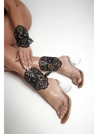 Черный фигурные оковы с золотистой фурнитурой - Crazy Handmade - купить с доставкой во Владикавказе