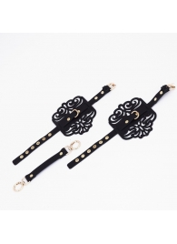 Черный фигурные оковы с золотистой фурнитурой - Crazy Handmade - купить с доставкой во Владикавказе