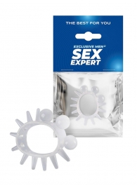 Эластичное эрекционное кольцо с шариками и лучами - Sex Expert - во Владикавказе купить с доставкой