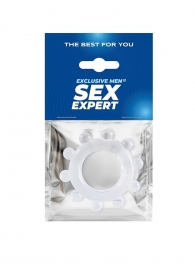 Прозрачное эрекционное кольцо со стимулирующими шариками - Sex Expert - во Владикавказе купить с доставкой