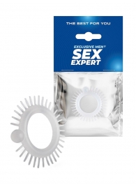 Эластичное эрекционное кольцо с шипиками и шариком - Sex Expert - во Владикавказе купить с доставкой