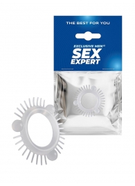 Эластичное эрекционное кольцо с 3 шариками и шипами - Sex Expert - во Владикавказе купить с доставкой