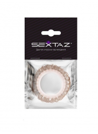 Эрекционное кольцо с бежевыми «ресничками» - Sextaz - во Владикавказе купить с доставкой