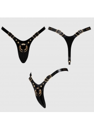 Черный пояс для фиксации насадок Strap-On-Me Leatherette Harness Fabulous - Strap-on-me - купить с доставкой во Владикавказе